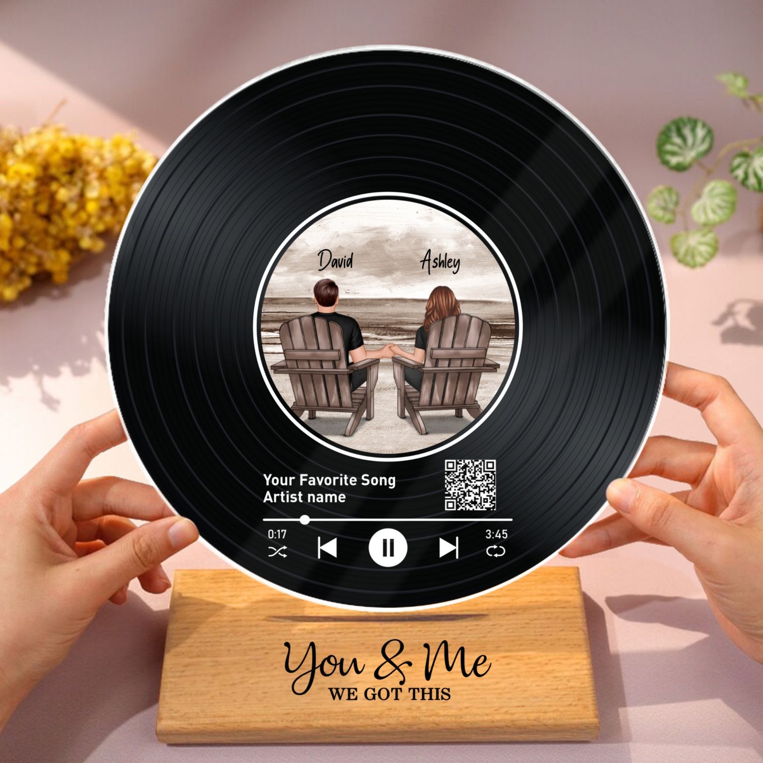 Couple Beach Landscape Personalized Acrylic Song Plaque,  Gift, Anniversary Gift For Couple, For Him, For Her, Husband, Wife