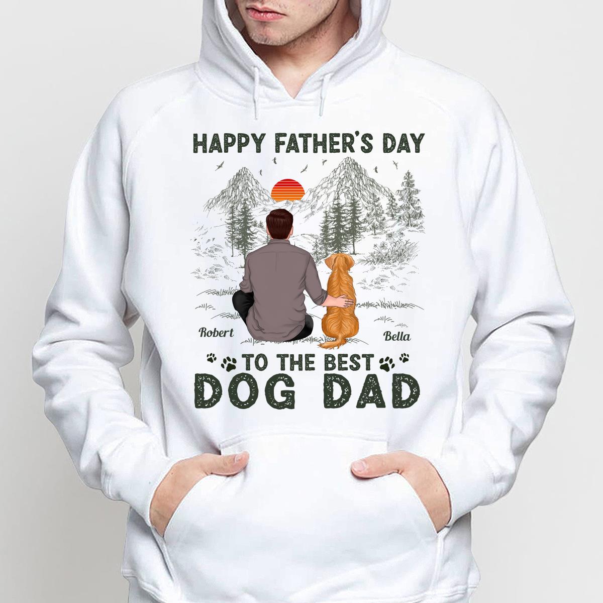 Happy Father‘s Day Dog Dad Outline Personalized Shirt