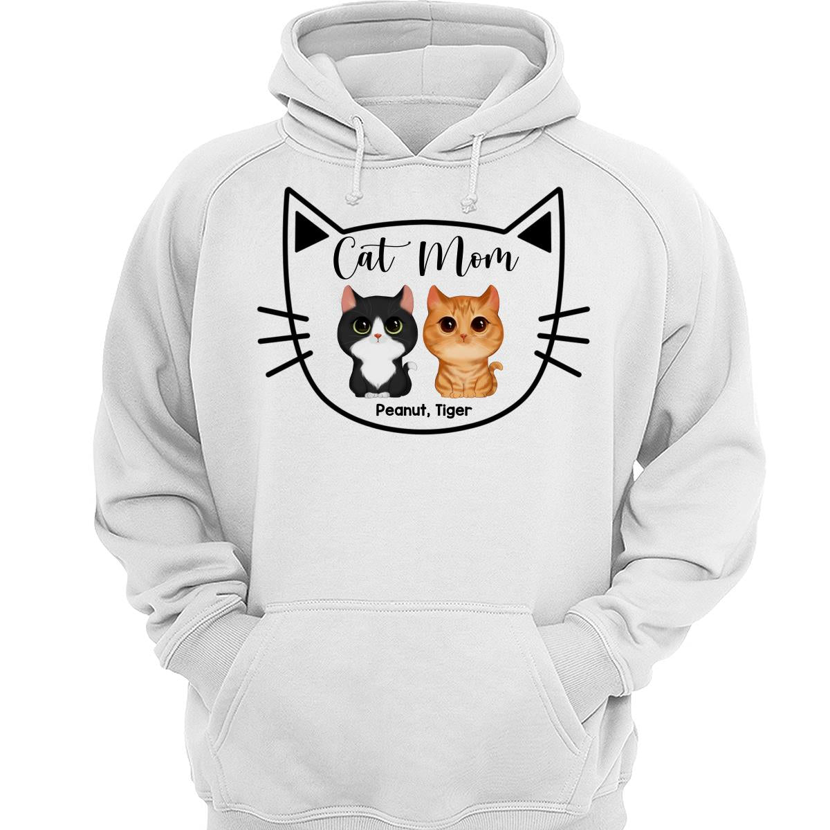 Cat Mom Watercolor Cute Cats Cat Face Shape Personalized Shirt
