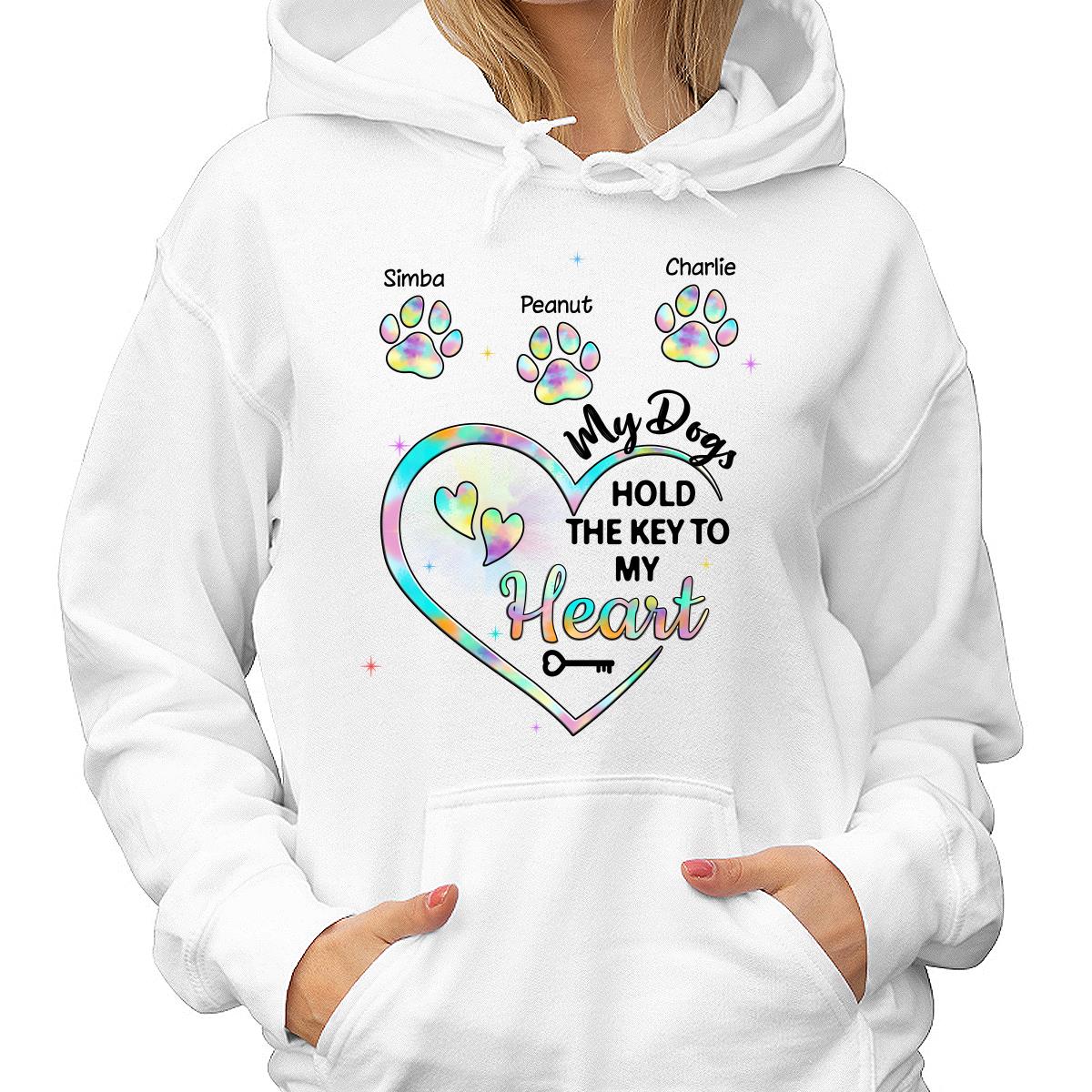 My Dogs Hold Key To My Heart Dog Mom Patterned Personalized Shirt