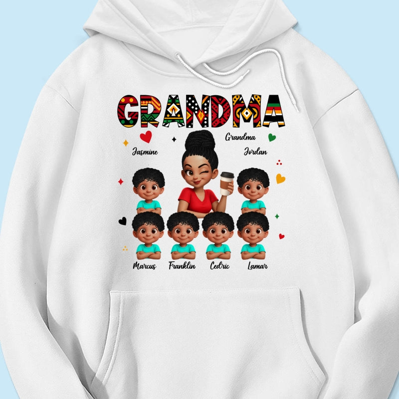 Tribal Pattern Grandma Grandkids Love - Personalized Shirt - Gift For Grandma