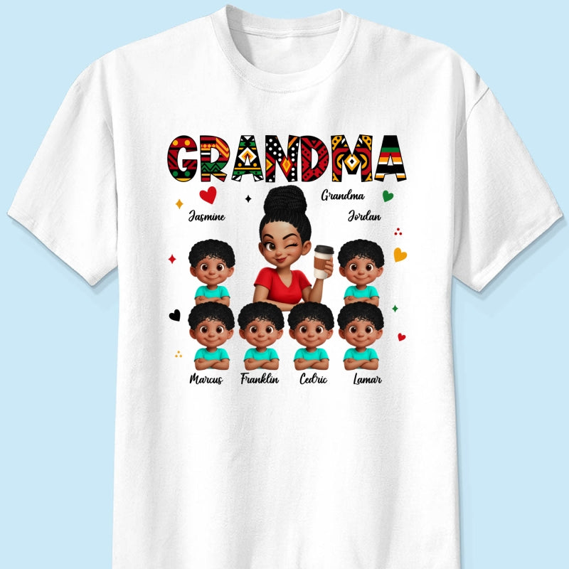 Tribal Pattern Grandma Grandkids Love - Personalized Shirt - Gift For Grandma