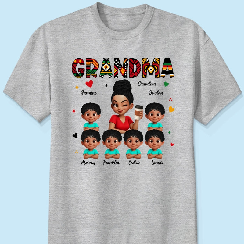 Tribal Pattern Grandma Grandkids Love - Personalized Shirt - Gift For Grandma
