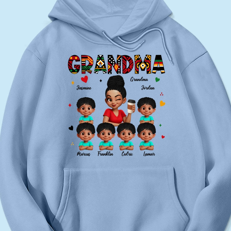Tribal Pattern Grandma Grandkids Love - Personalized Shirt - Gift For Grandma
