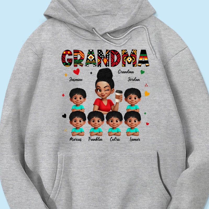 Tribal Pattern Grandma Grandkids Love - Personalized Shirt - Gift For Grandma