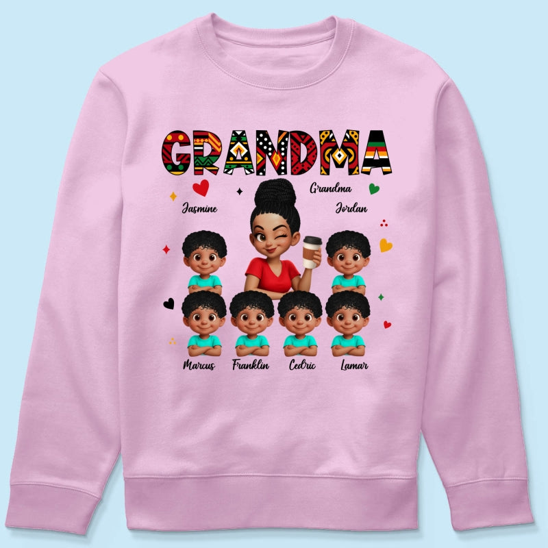 Tribal Pattern Grandma Grandkids Love - Personalized Shirt - Gift For Grandma