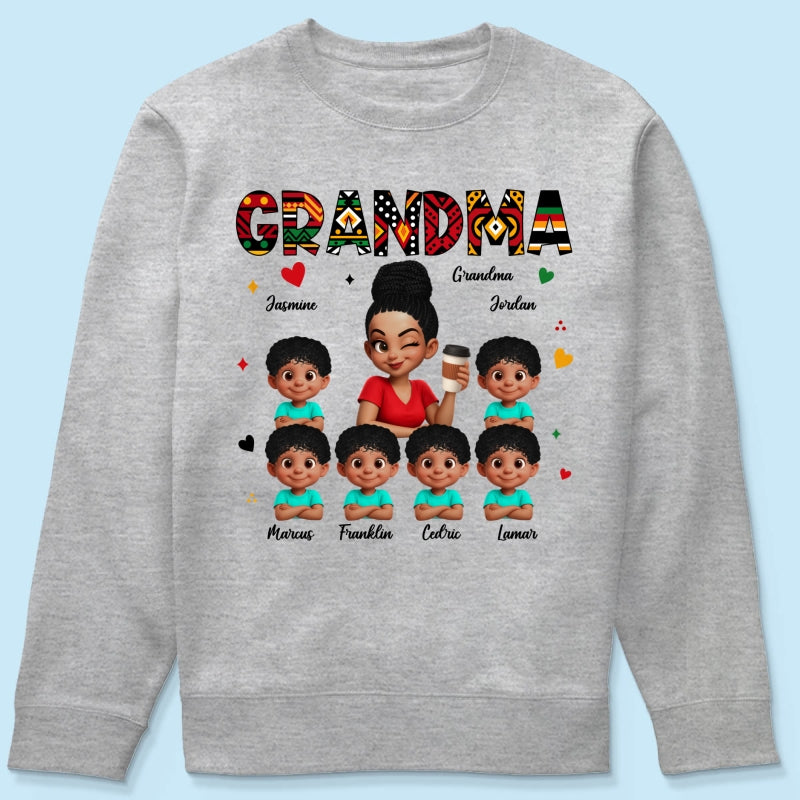 Tribal Pattern Grandma Grandkids Love - Personalized Shirt - Gift For Grandma