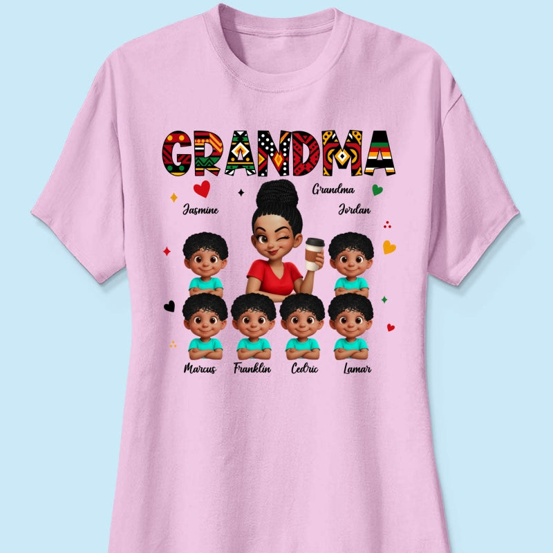 Tribal Pattern Grandma Grandkids Love - Personalized Shirt - Gift For Grandma