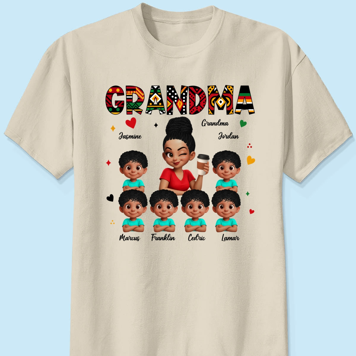 Tribal Pattern Grandma Grandkids Love - Personalized Shirt - Gift For Grandma