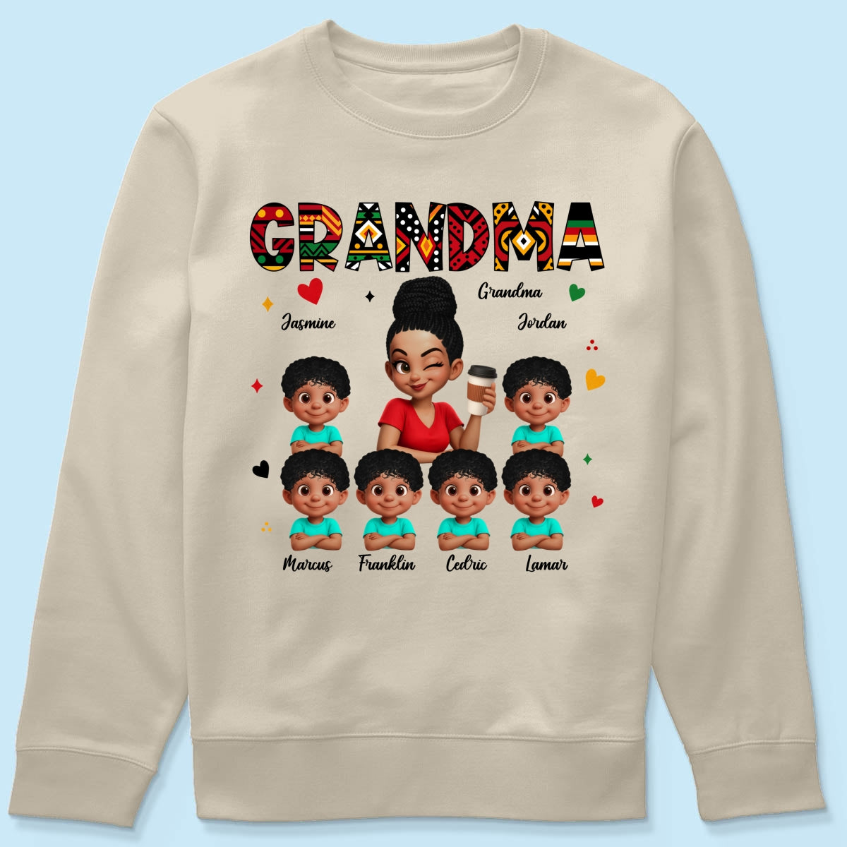 Tribal Pattern Grandma Grandkids Love - Personalized Shirt - Gift For Grandma