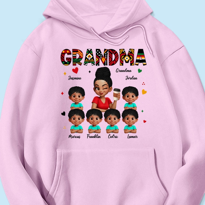 Tribal Pattern Grandma Grandkids Love - Personalized Shirt - Gift For Grandma