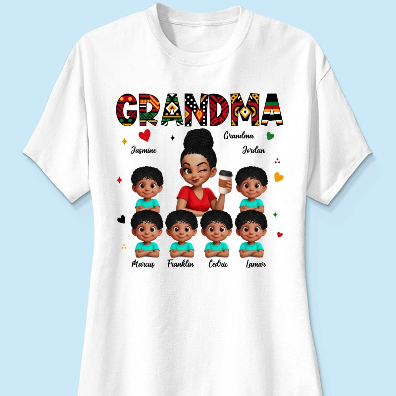 Tribal Pattern Grandma Grandkids Love - Personalized Shirt - Gift For Grandma