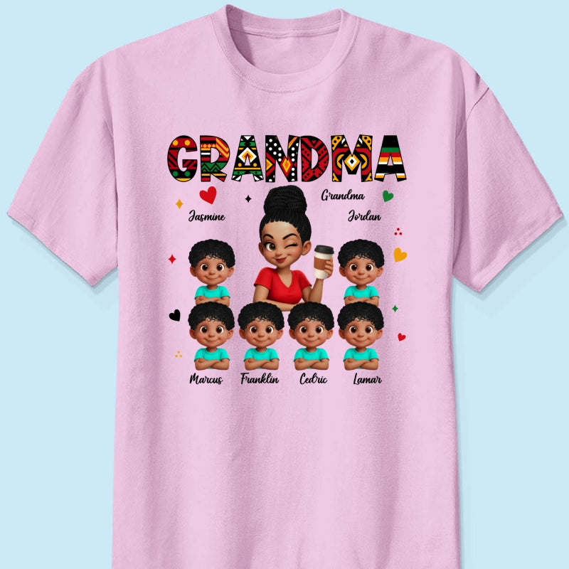 Tribal Pattern Grandma Grandkids Love - Personalized Shirt - Gift For Grandma