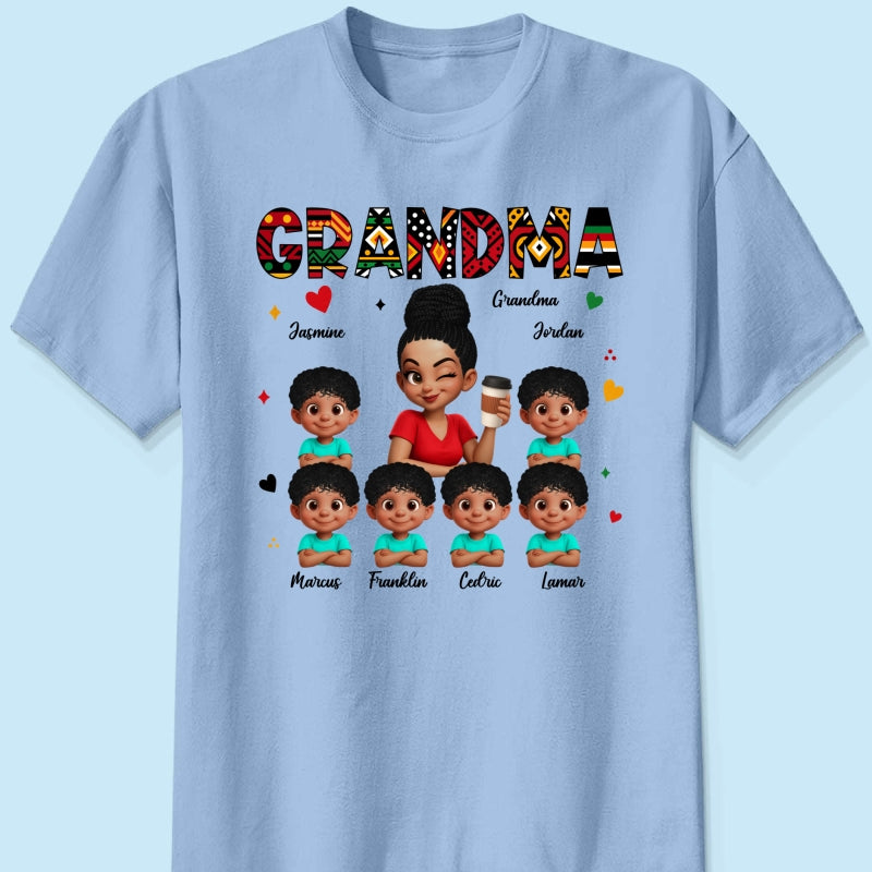 Tribal Pattern Grandma Grandkids Love - Personalized Shirt - Gift For Grandma