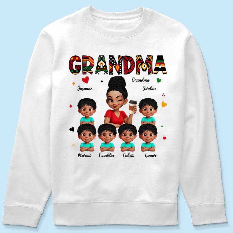 Tribal Pattern Grandma Grandkids Love - Personalized Shirt - Gift For Grandma