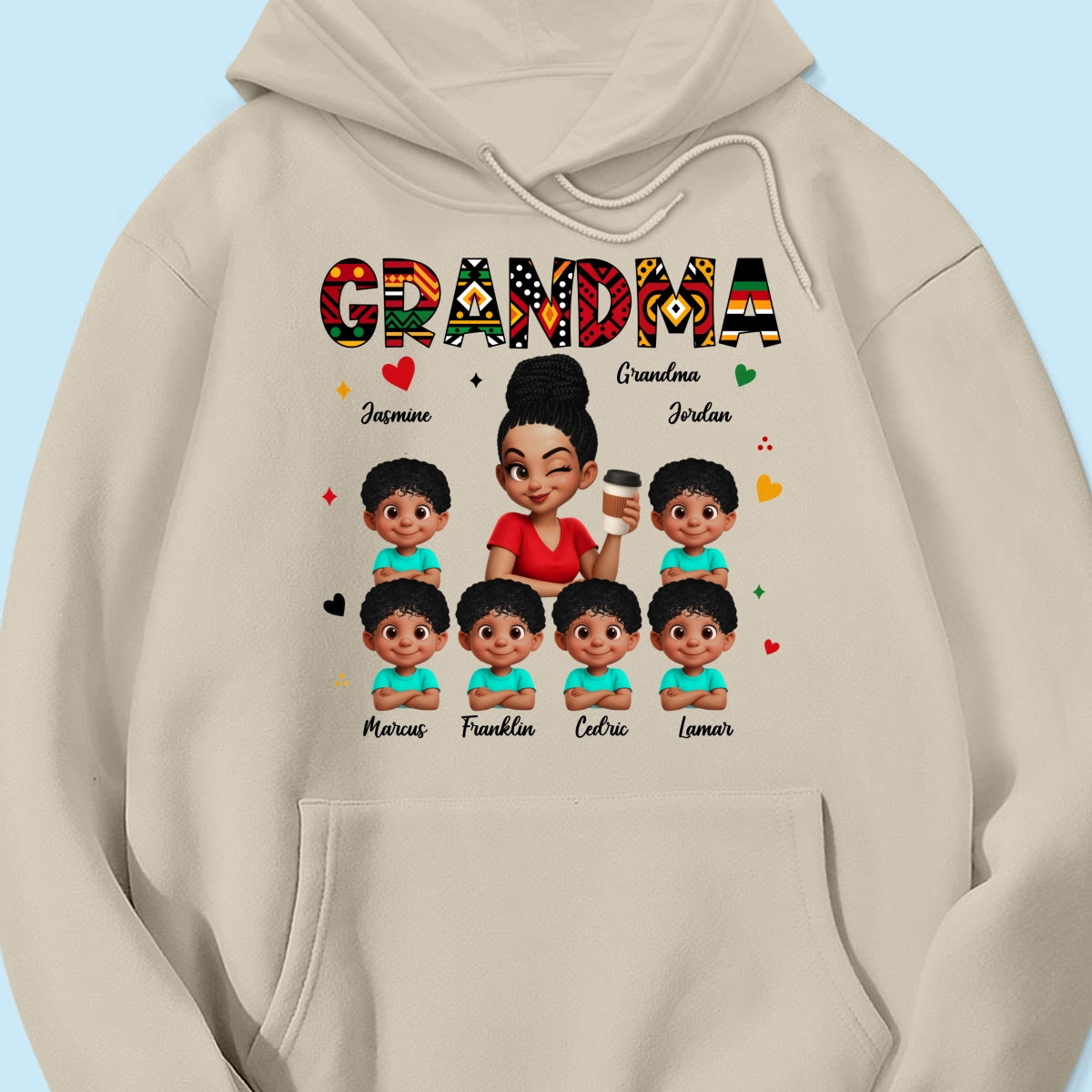 Tribal Pattern Grandma Grandkids Love - Personalized Shirt - Gift For Grandma