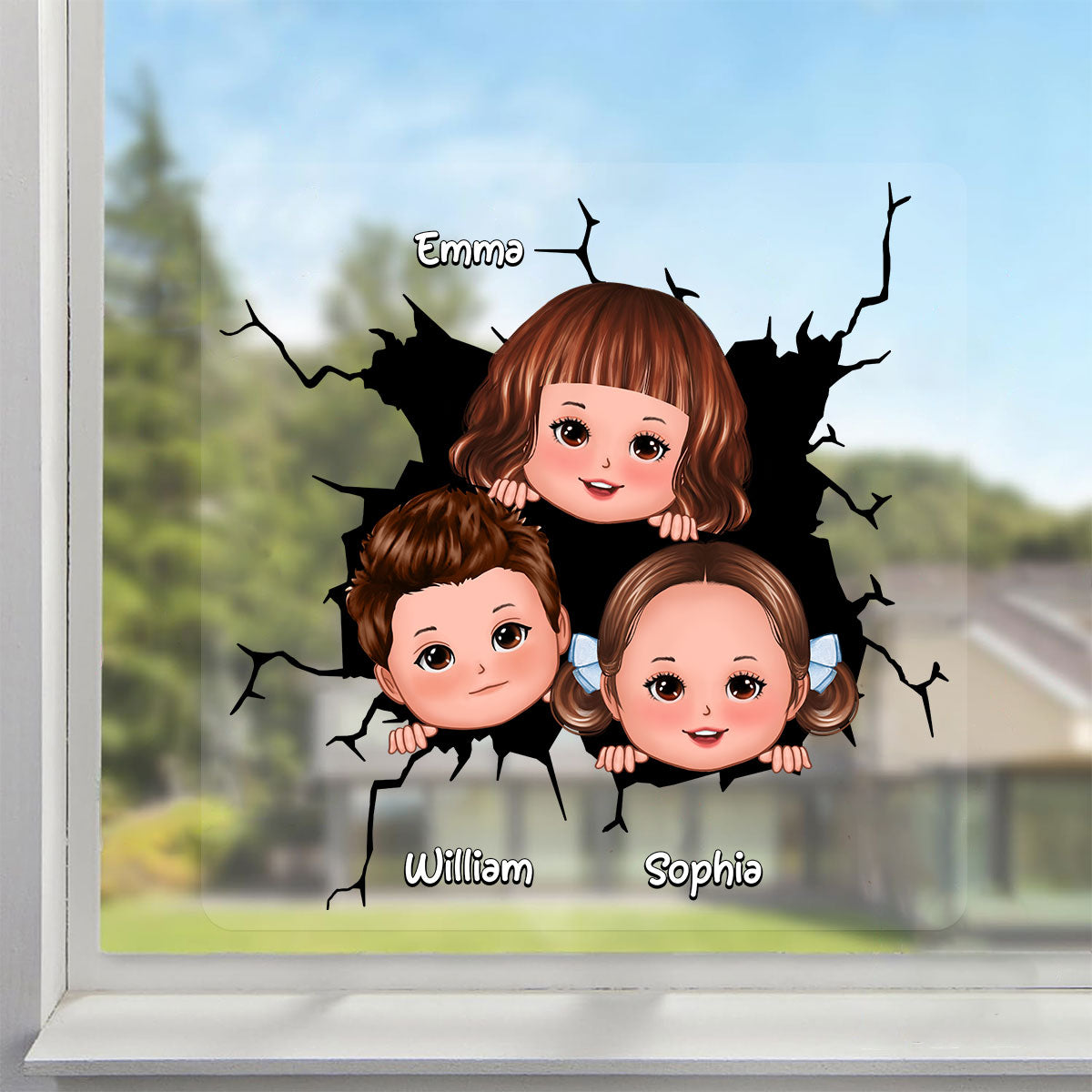 Cute Kids Decor On Car Fridge Window Personalized Decal