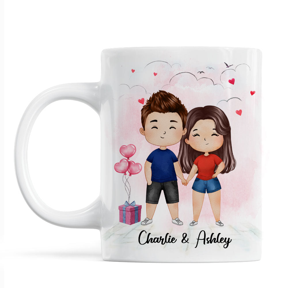 Watercolor Couple Kissing Valentine‘s Day Gift For Him For Her Personalized Mug