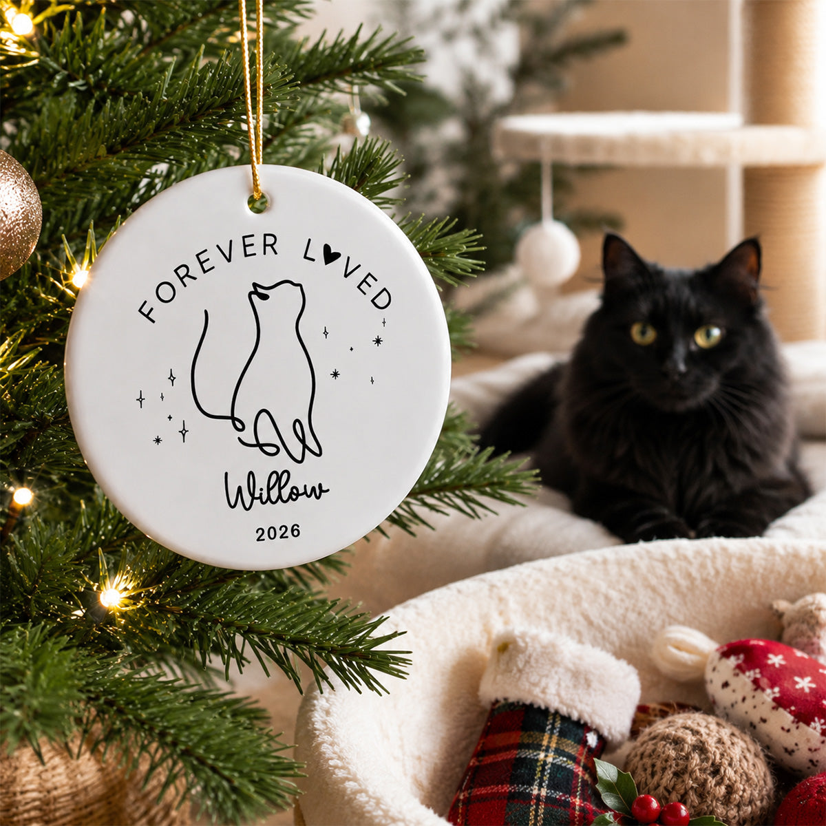 Cat Memorial - Personalized Ceramic Ornament - Cat Loss Gift Cat Memorial Gift Cat Sympathy Gift