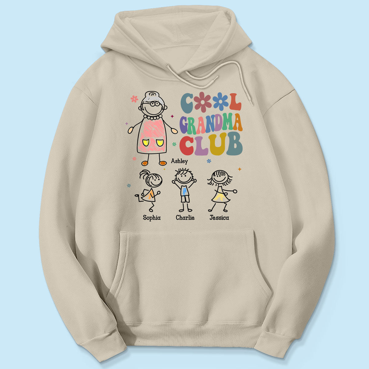 Cool Grandma Club Drawing Personalized Shirt