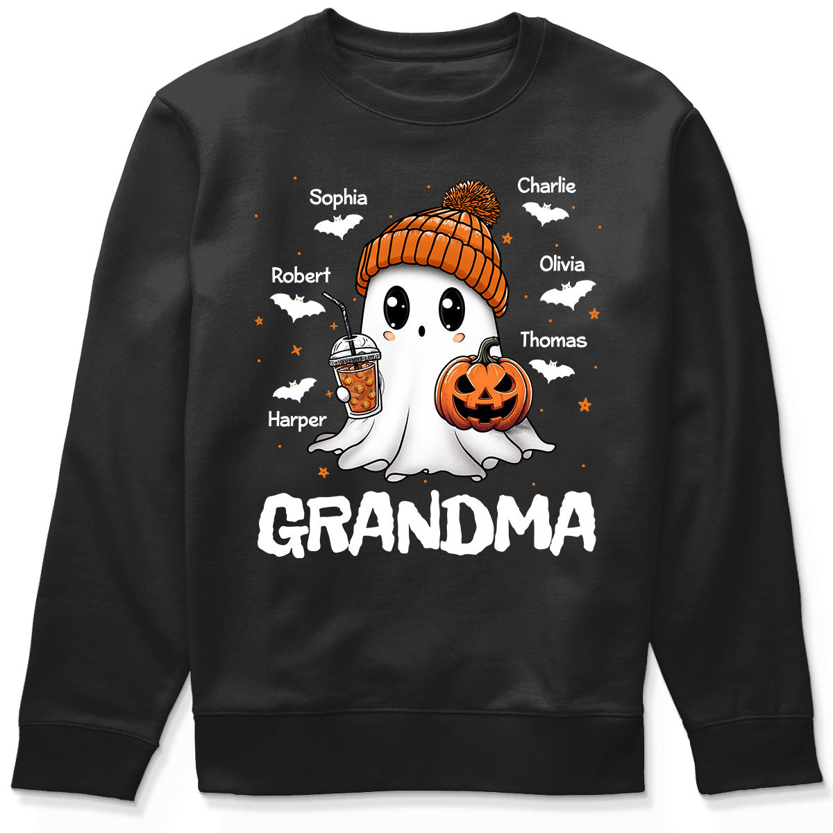 Fall Season Halloween Grandma Boo Personalized Dark Color Shirt