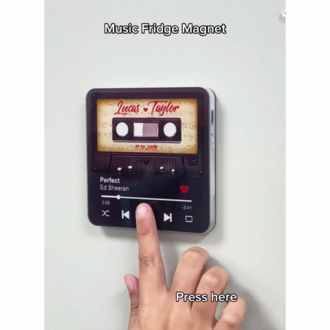 Retro Black Cassette Tape Personalized Music Fridge Magnet, Anniversary  Gift For Him, For Her, For The Couple