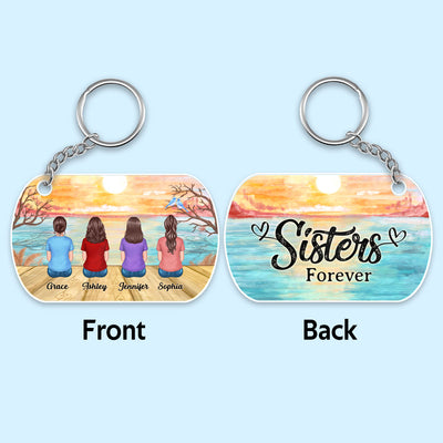 Life Is Better With Sisters Brothers Siblings Besties Personalized Acrylic Keychain