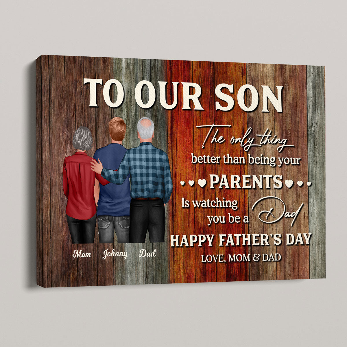 To My Son From Mom Happy Father's Day Personalized Wrapped Canvas| Heartfelt Father's Day Gift For Son