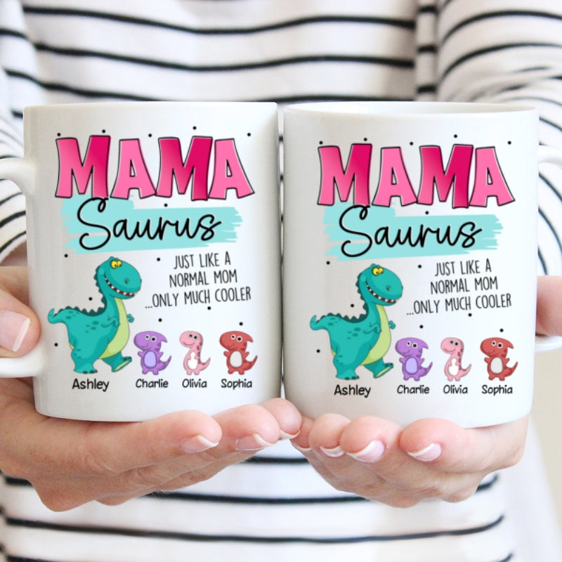 Grandmasaurus Mamasaurus Cute Dinosaurs Mother‘s Day Gift For Mom Grandma Personalized Mug