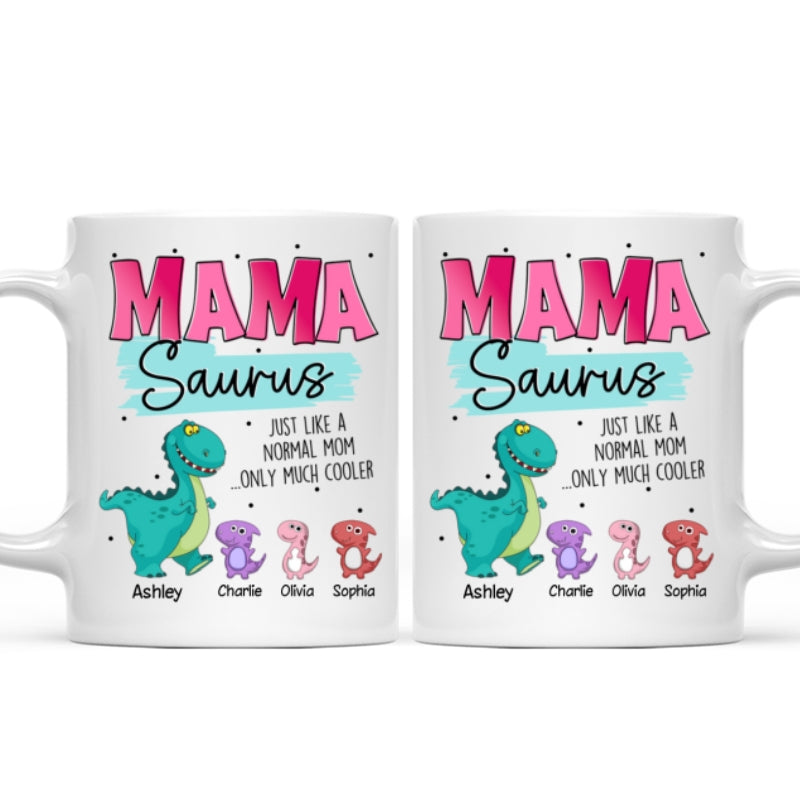 Grandmasaurus Mamasaurus Cute Dinosaurs Mother‘s Day Gift For Mom Grandma Personalized Mug