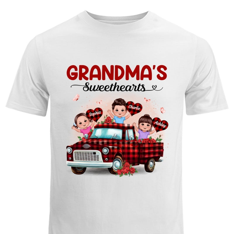 Grandma‘s Sweethearts Happy Doll Kids On Truck Personalized Shirt