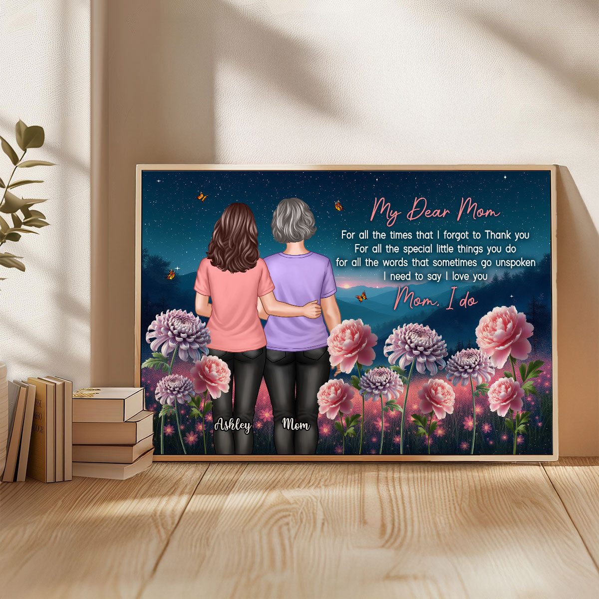 Mom Thank You Gift, Gift From Daughter Birth Flower Personalized Poster
