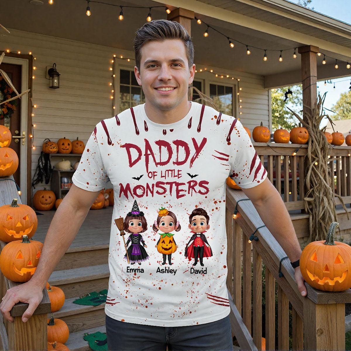 Halloween Mommy Daddy Of The Monsters Cute Kids Personalized 3D Shirt