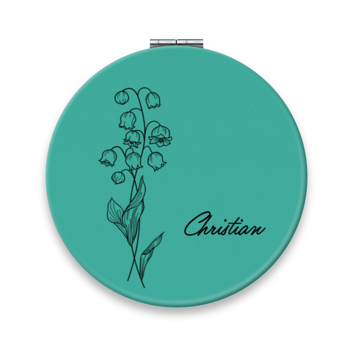Birth Month Flower Personalized Circle Compact Mirror, Travel Size Mirror, Birthday Gifts, Birth Flower Gift
