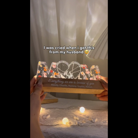 [EXCLUSIVE LIMITED EDITION] Mom Everything We Are Is Because Of You, Perfect Gift For Mom Personalized Acrylic Block LED Night Light