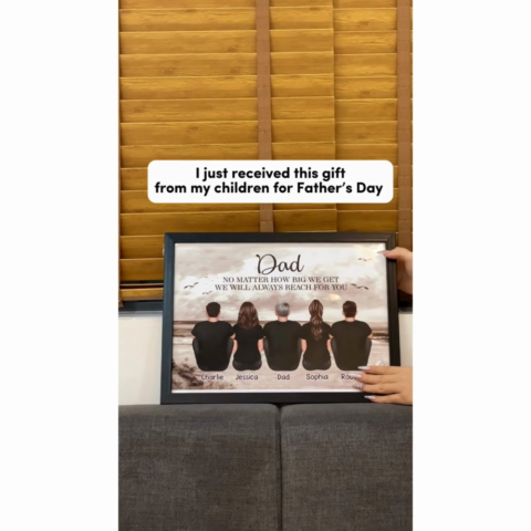 Dad No Matter How Big We Get Retro Vintage Beach Personalized Poster, Gift For Dad, For Husband