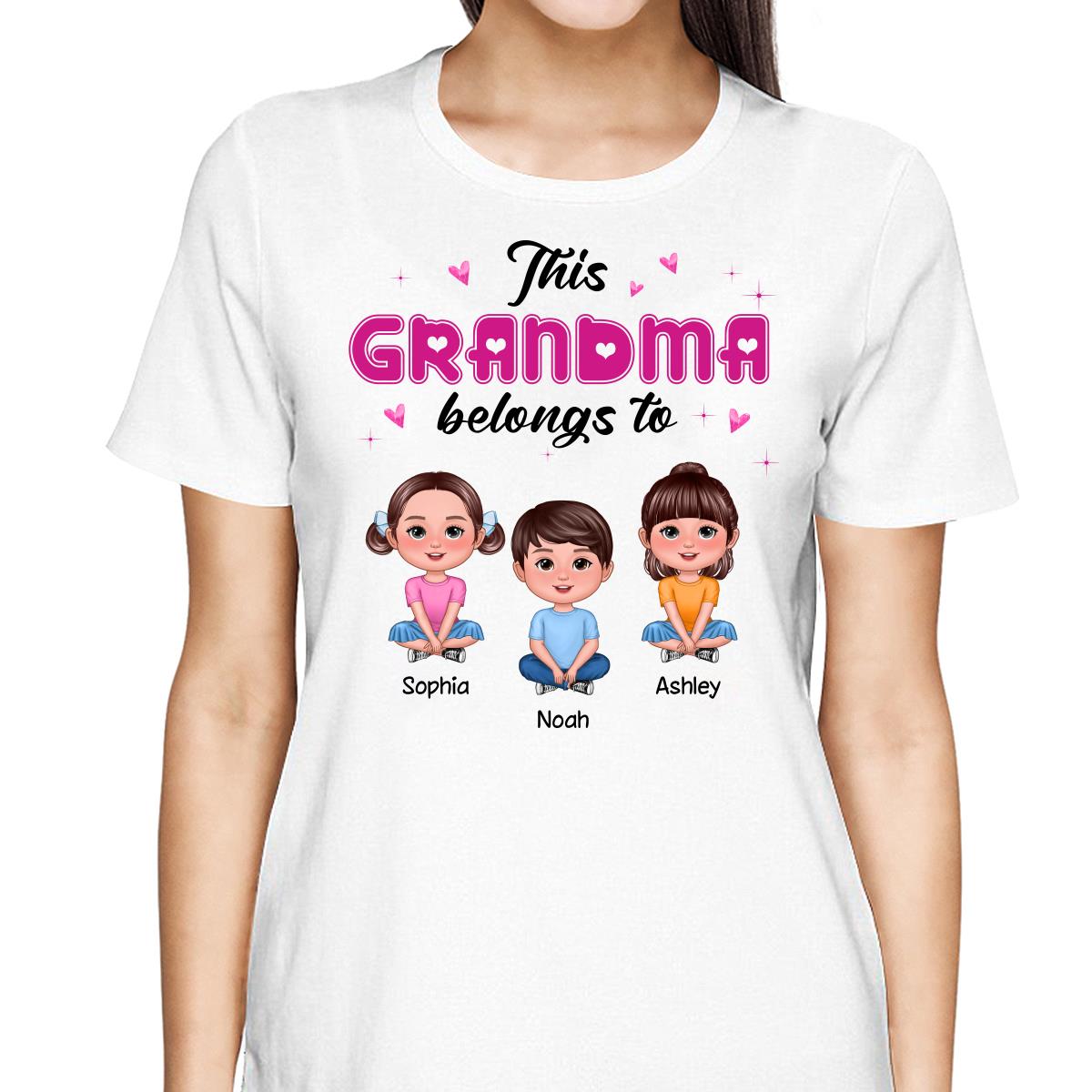This Grandma Mom Belongs To Pretty Doll Kids Personalized Shirt