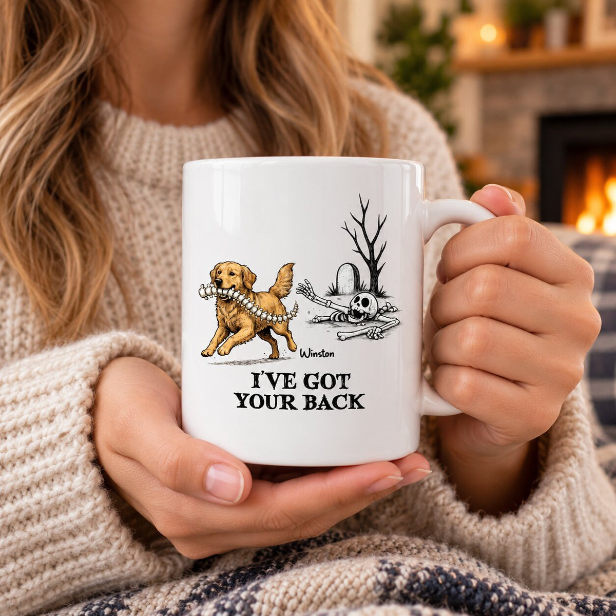 I've Got Your Back Dog Stealing Backbone - Personalized Mug - Funny Halloween Item For Dog Lovers