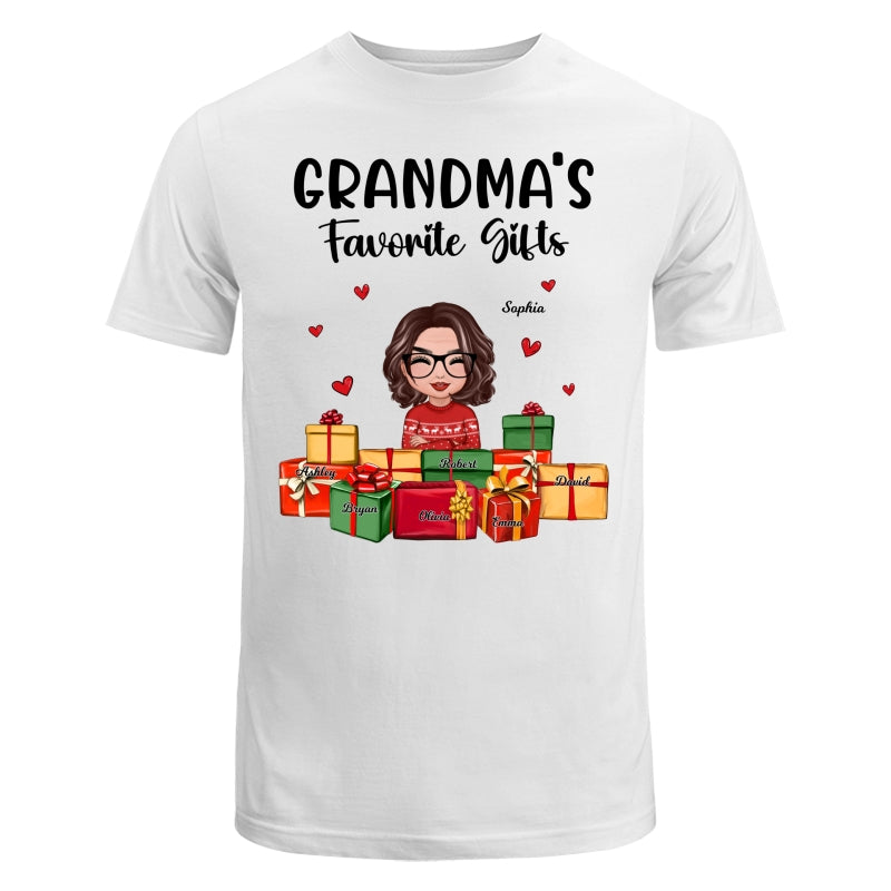 Christmas Cute Grandma Favorite Gifts Grandkids Names Personalized Shirt