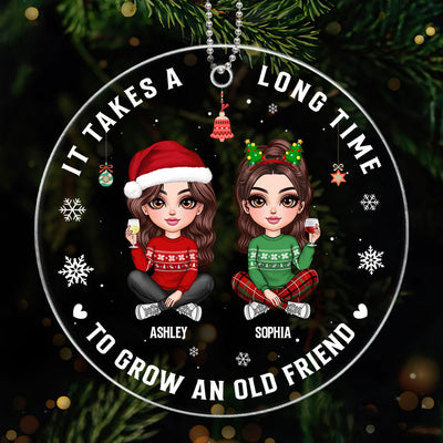 Custom Best Friend Besties Sisters BFF Personalized Acrylic Ornament, Christmas Gift