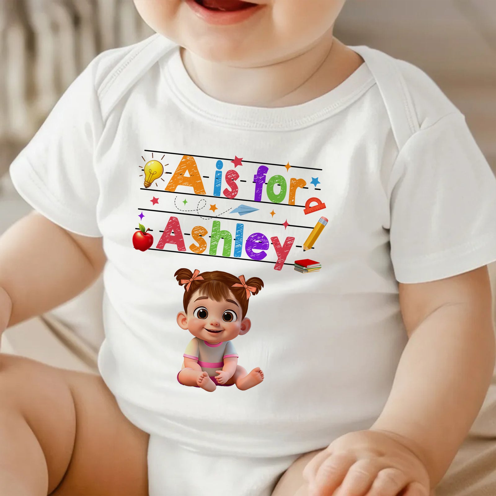 Custom Name  Back To School Kids Shirt, Personalized Alphabet Kids Shirt