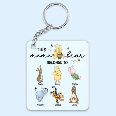 This Mama Bear Belongs To Cute Characters Personalized Acrylic Keychain
