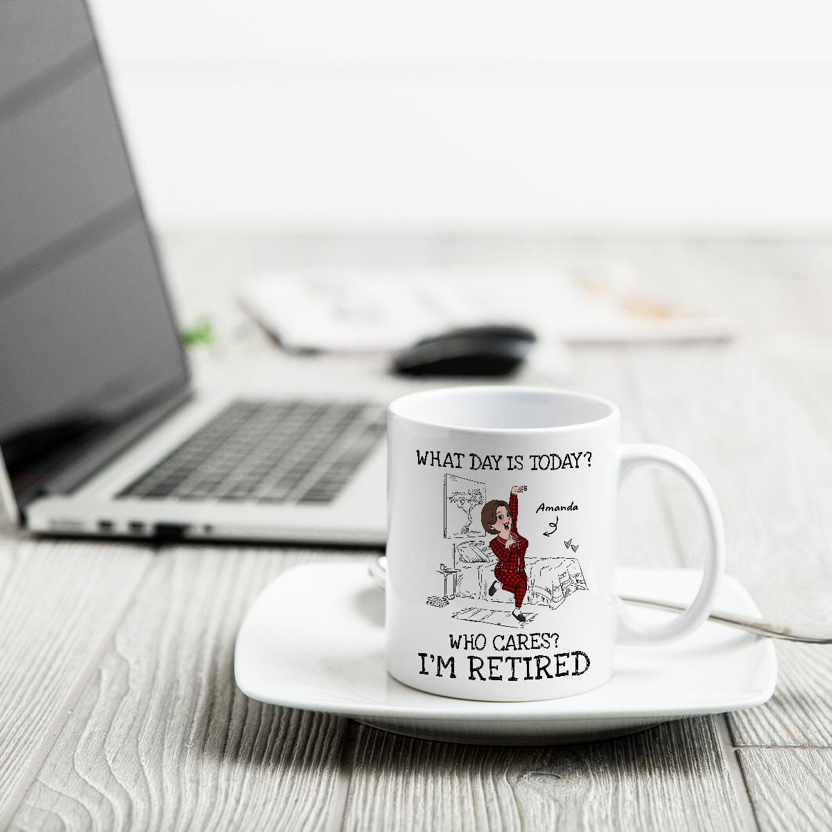 What Day Is Today Who Cares Personalized Mug, Funny Retirement Gift For Colleagues, Mom, Dad