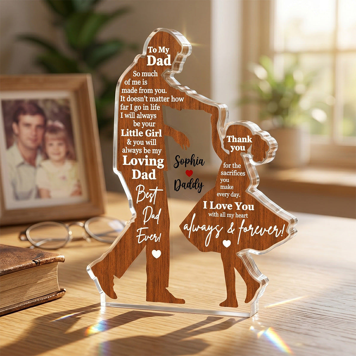 I Will Always Be Your Little Girl Father & Daughter Dancing - Personalized Acrylic Block Plaque - Sentimental Father's Day Gift For Dad From Daughter