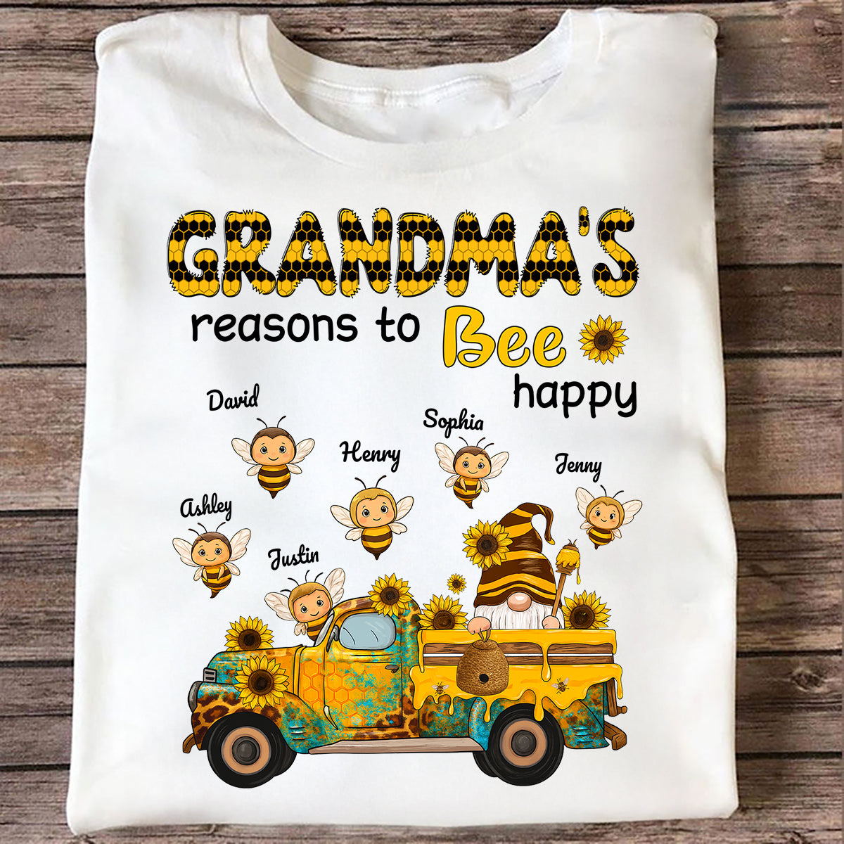 Gnome Grandma's Reasons to be Happy Personalized Sweatshirt, Cozy Fall Sweatshirt for Grandma