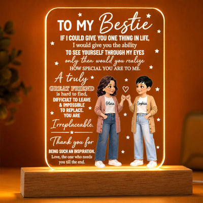 To My Bestie You Are Special To Me Pinky Promise Besties - Personalized Acrylic Plaque LED Night Light - Friendship Gift, Birthday Gift For Best Friends