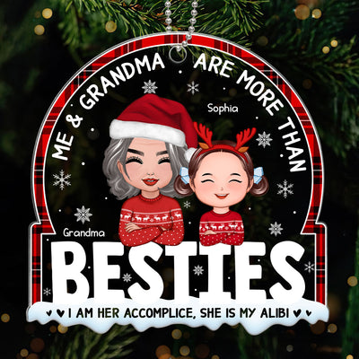 Me And Grandma Are More Than Besties Grandson Granddaughter Personalized Acrylic Ornament
