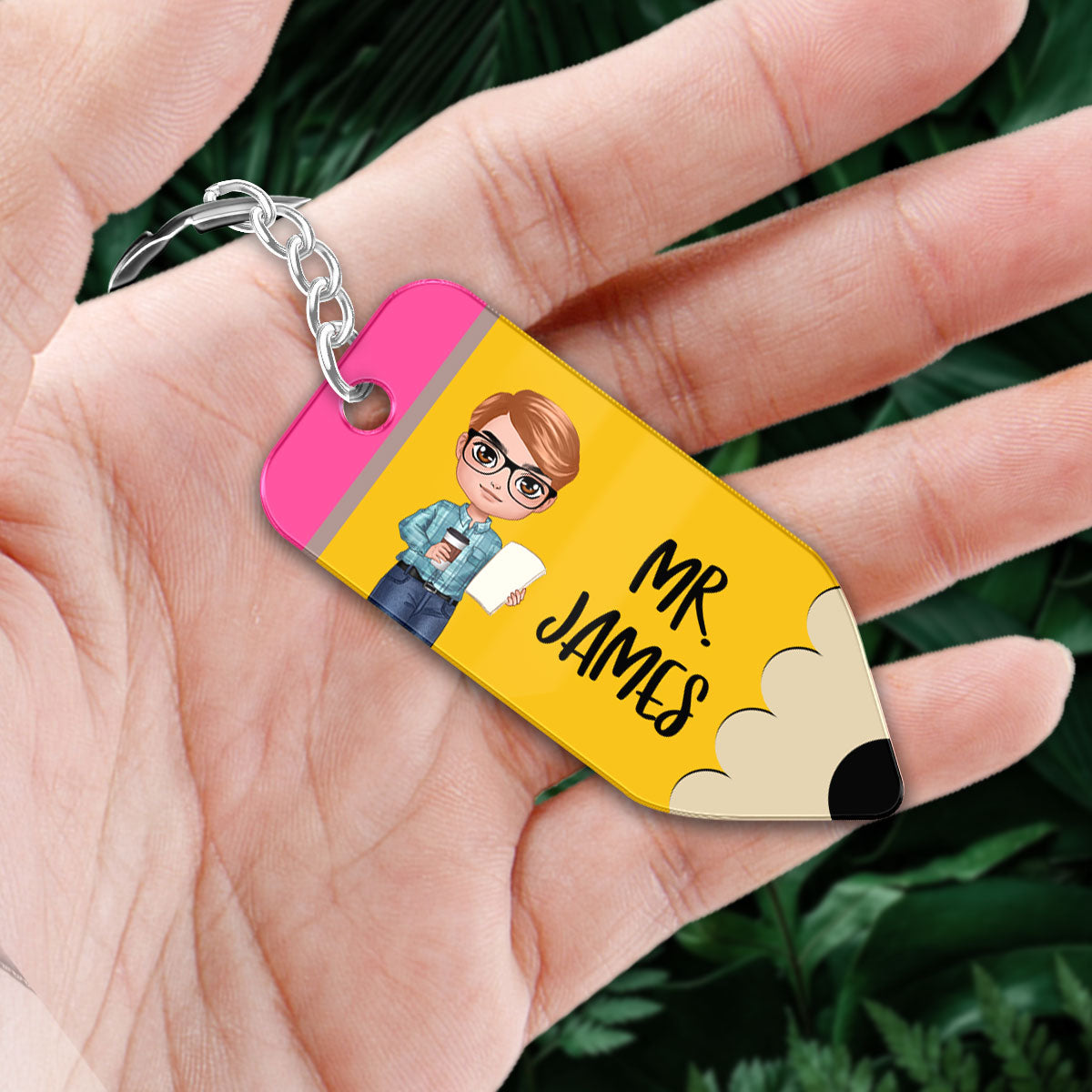 Doll Teacher Personalized Pencil Acrylic Keychain
