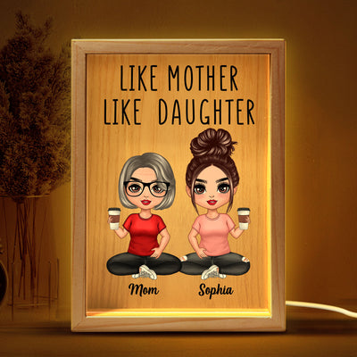 Like Mother Like Daughters Doll Mom And Daughters Sitting Personalized Wooden Frame Light Box