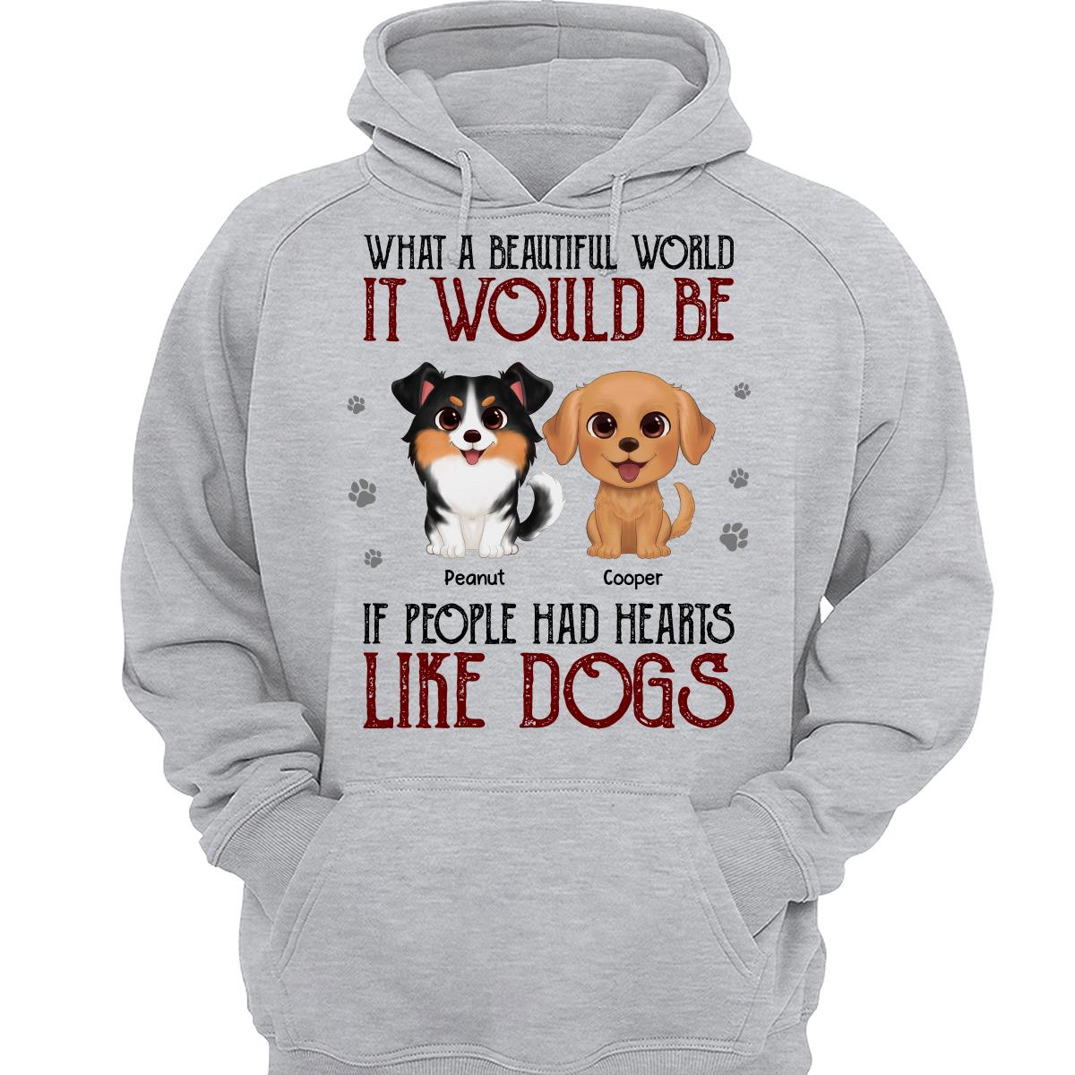 Watercolor Cute Dogs What A Beautiful World Personalized Shirt
